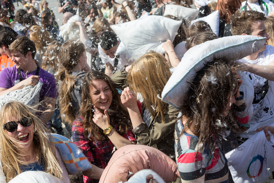 International pillow fight on April 11 2015