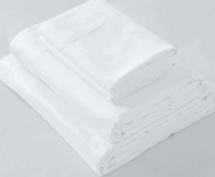 Sobel Westex bed set Sobelcale percale sheets folded fresh white quality bed set