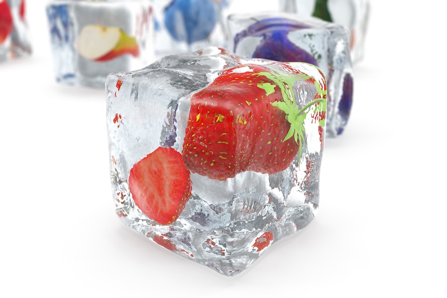 fruit ice whole fruits frozen in ice cubes for summer drinks