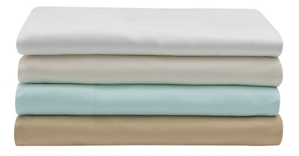 Sobel Westex Sahara Nights Egyptian cotton sheets stacked in four colors