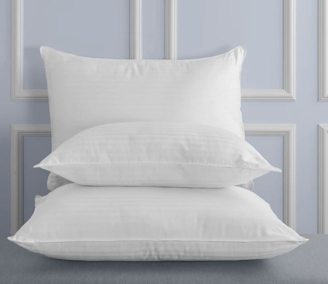 Sobel Westex hotel Pillow Dolce Notte II polyfil luxury medium pillow three stacked for display