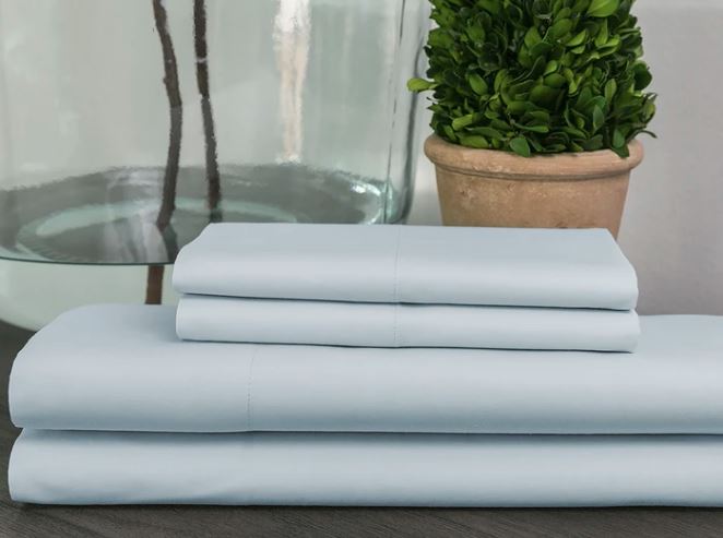 Sobel Westex 100% egyptian cotton sheet light blue