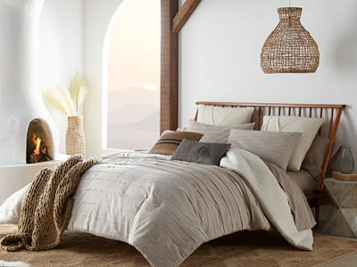 Sobel Westex Star Wars™ Bedding Collection Jedi™ Design comforter set in sand, beige and white on desert style bed