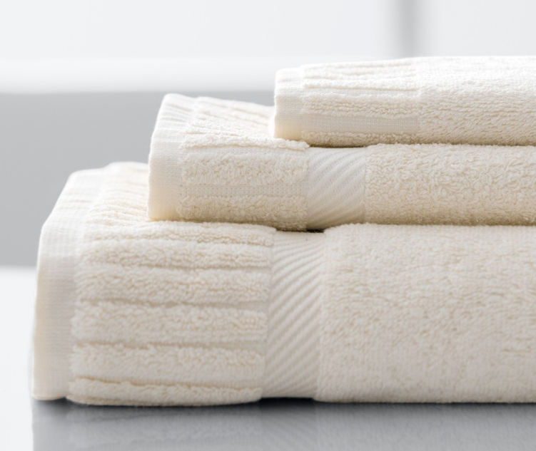 Close up of the Sobella bath towel set