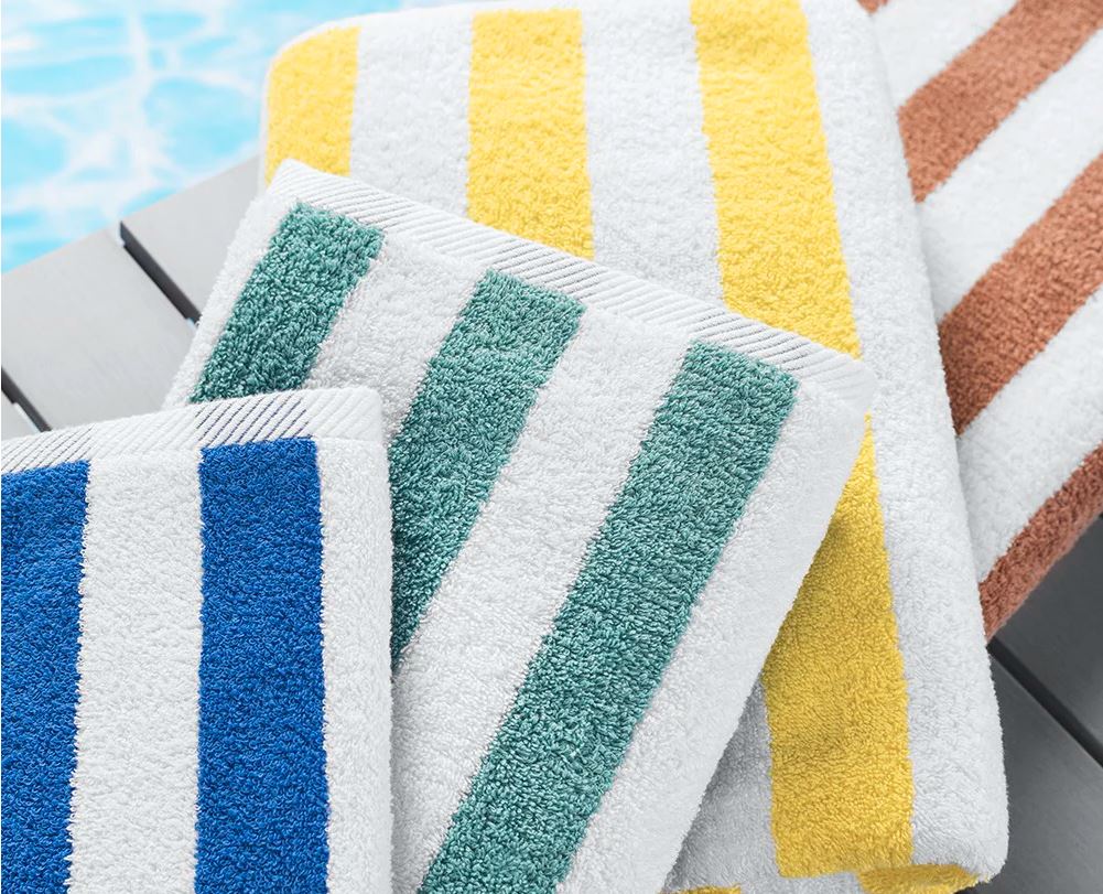 beautiful striped beach towels in assorted colors
