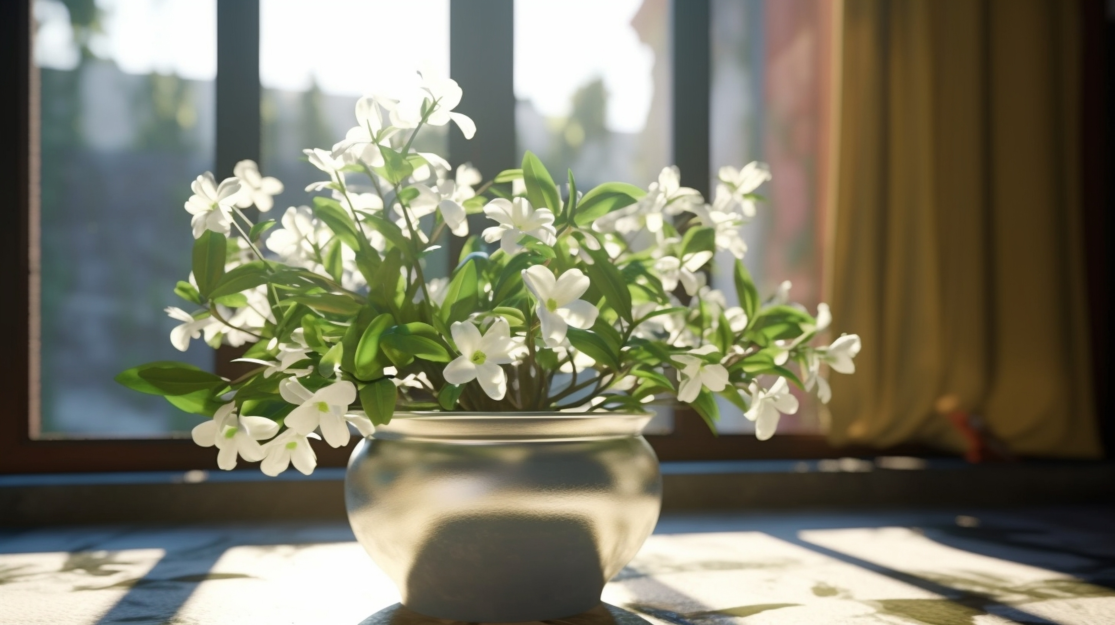 Jasmine Plant: Fragrant blooms for a tranquil bedroom; a natural touch of relaxation.