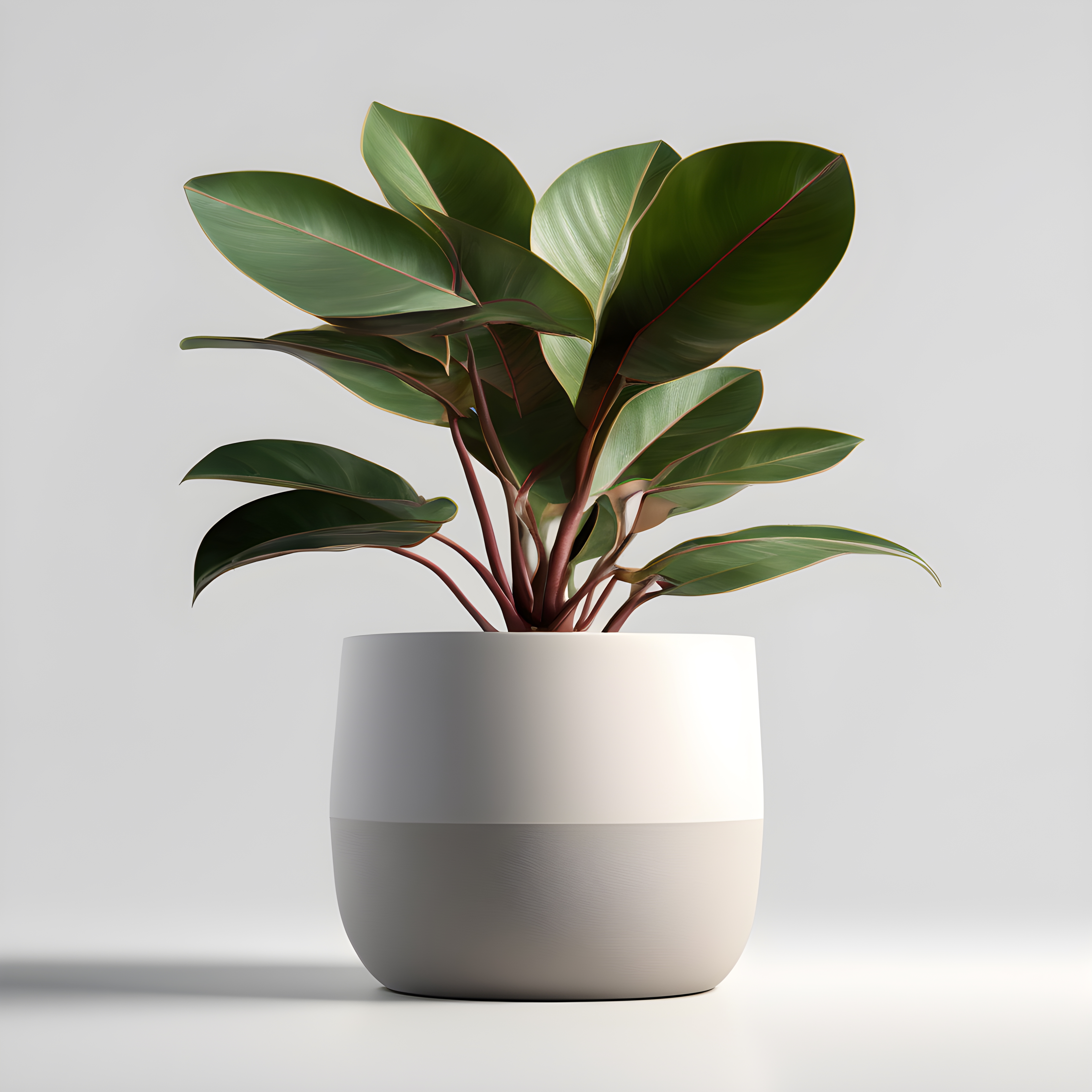 Rubber Plant: Elegant dark leaves bring a touch of jungle greenery to your bedroom